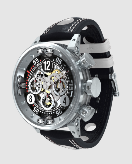 Review High Quality B.R.M Replica Watches For Sale BRM Racing V12-46-SA White Skeleton Chronograph